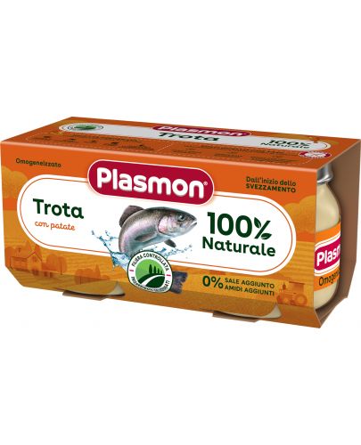 Ястие Plasmon - Пъстърва със зеленчуци, 2 х 80 g - 1