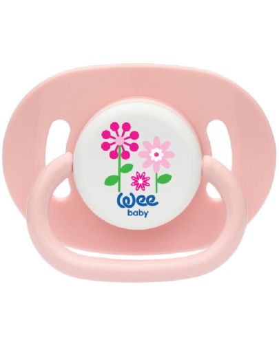 Залъгалка Wee Baby Opaque Oval, 0-6 месеца, розова - 1