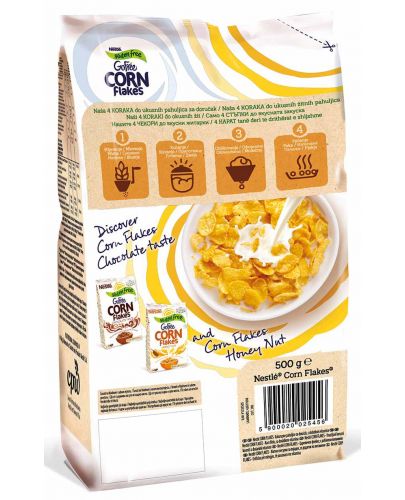 Зърнена закуска без глутен Nestle - Corn Flakes, 500 g - 4