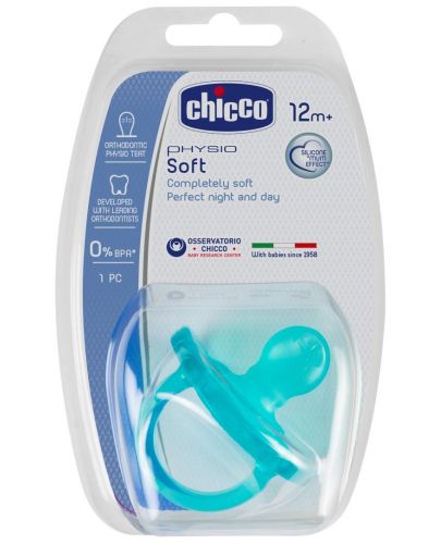 Биберон-залъгалка Chicco - Physio Soft, силикон, над 12 месеца, за момче - 1