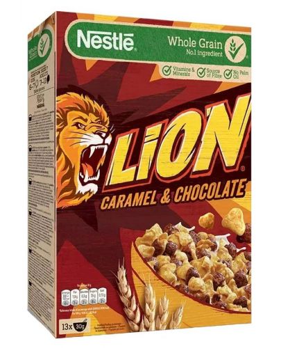Зърнена закуска Nestle - Lion, с карамел и шоколад, 400 g - 1