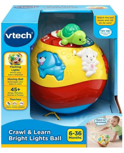 Детска играчка Vtech - Топка с животни, жълта - 3