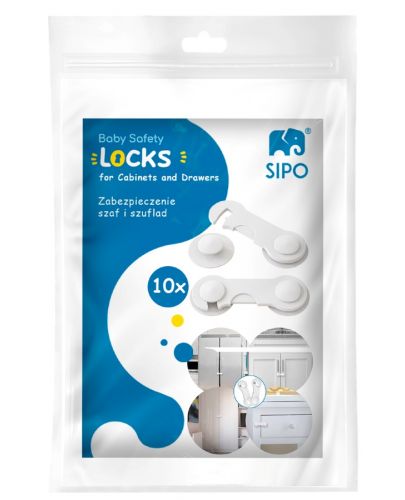 Защитни ключалки за детски шкафове Sipo - 10 броя - 9