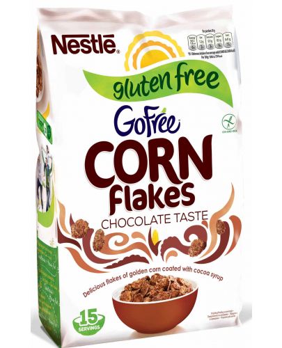 Зърнена закуска без глутен Nestle - Corn Flakes, с шоколад, 450 g  - 1