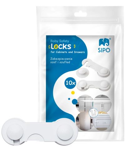 Защитни ключалки за детски шкафове Sipo - 10 броя - 1
