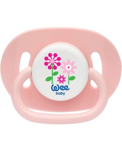 Залъгалка Wee Baby - Oval, 6-18 месеца, розова - 1
