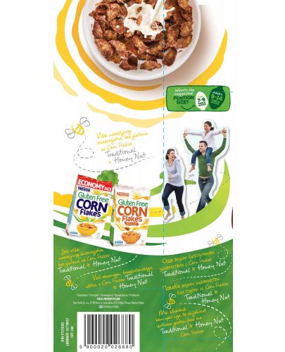 Зърнена закуска без глутен Nestle - Corn Flakes, с шоколад, 450 g  - 5