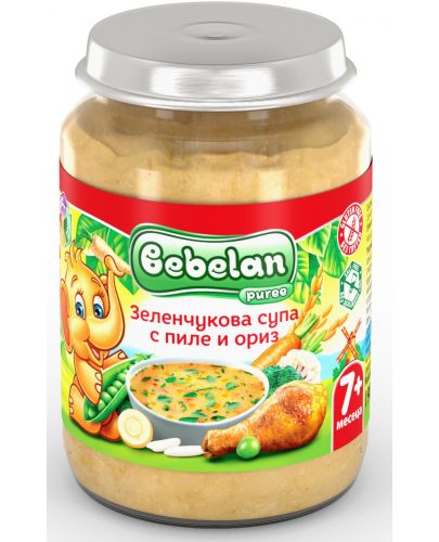 Зеленчукова супа с пиле и ориз Bebelan Puree, 190 g - 1