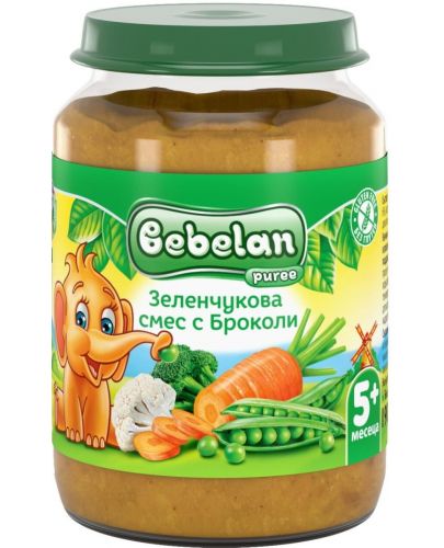 Зеленчуково пюре Bebelan Puree -  Зеленчукова смес с броколи, 190 g - 1