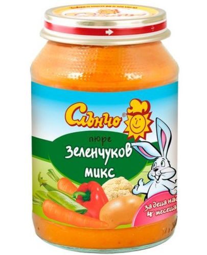 Зеленчуково пюре Слънчо - Зеленчуков микс, 190 g - 1