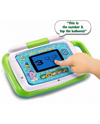 Образователна играчка 2 в 1 Vtech - Лаптоп, зелен (на английски език) - 3