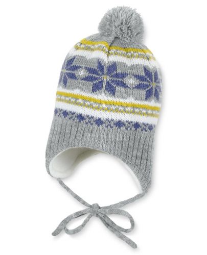 Зимна шапка с пискюл Sterntaler - 41 cm, 4-5 месеца, сива - 1