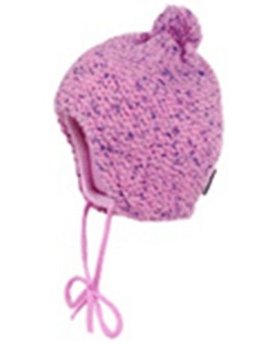 Зимна шапка с връзки и помпон Maximo - Розова - 1