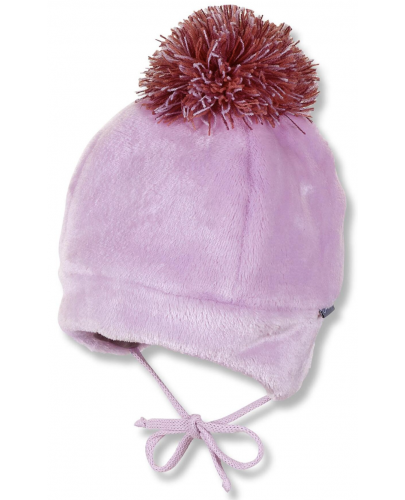 Зимна бебешка шапка с пискюл Sterntaler - 41 cm, 4-5 месеца, розова - 1