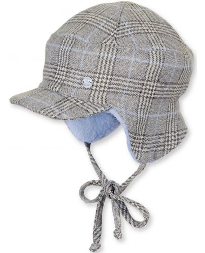 Зимна шапка с козирка Sterntaler - каре, 47 cm, 9-12 месеца, бежова - 1