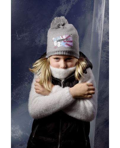 Зимна детска шапка с подплата Sterntaler - за момичета, 55 cm, 4-7 години - 2