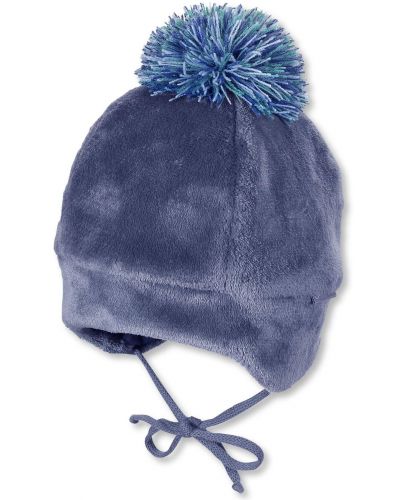 Зимна бебешка шапка Sterntaler - 45 cm, 6-9 месеца, лилава - 1