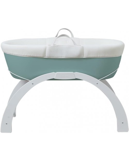 The Little Green Sheep Mozes Mand Knitted Linen Met Standaard | Baby & Tiener Megastore