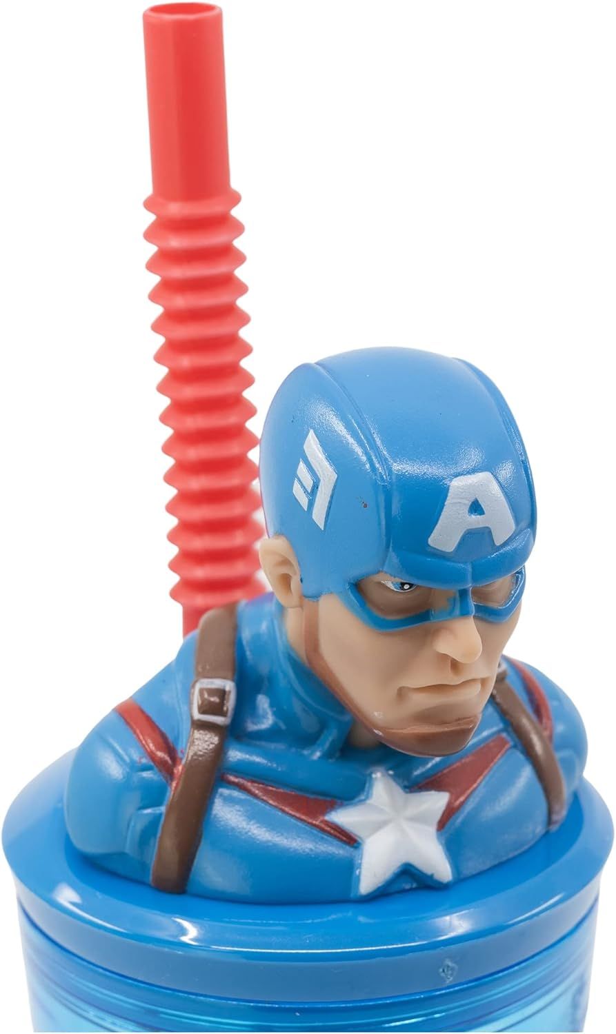 Чаша със сламка и 3D фигура Stor Avengers - Invisible Force, Captain ...