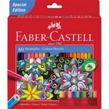 Комплект цветни моливи Faber-Castell - Замък, 60 броя
