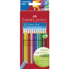 Цветни акварелни моливи Faber-Castell Grip 2001 - 12 броя