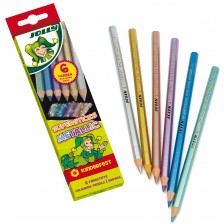 Комплект цветни моливи Jolly Kinderfest Metallic - 6 цвята