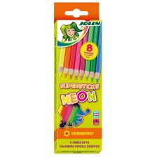 Комплект цветни моливи Jolly Kinder Neon MIX - 8 цвята -1