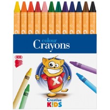 Пастели ICO Creative Kids - Восъчни, 12 цвята -1