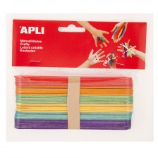 Плоски дървени пръчици APLI - Цветни, 15 х 1,8 cm -1