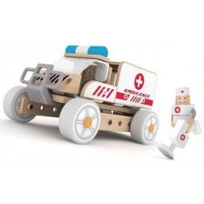 Детски дървен конструктор 3в1 Classic World - Линейка -1