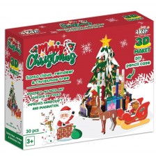 3D макет Akar - Коледна шейна и Дядо Коледа