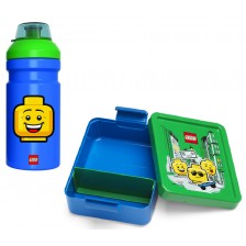 Комплект бутилка и кутия за храна Lego - Iconic Lunch, син -1