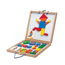 Детска игра с дървени магнити Djeco - Геоформи