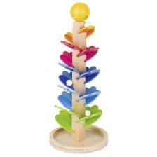 Дървена игра Goki - Пагода, с топчета