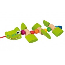 Дървена играчка за дърпане Goki - Крокодил -1