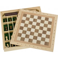 Игрален комплект Goki - Шах, дама и морски шах -1