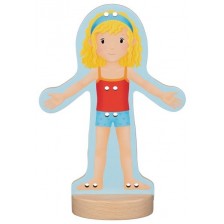 Дървена играчка Goki - Кукла за обличане -1