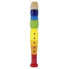 Детски музикален инструмент Goki - Флейта, цветна