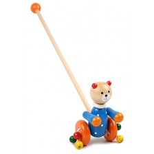 Дървена играчка за бутане Pino - Меченце