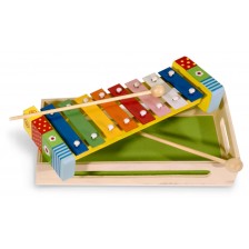 Дървена музикална играчка Pino - Ксилофон Цвете, в кутия