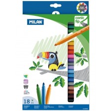Комплект флумастери 18 цвята Milan – Conic tip