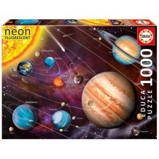 Неонов пъзел Educa от 1000 части - Слънчевата система -1