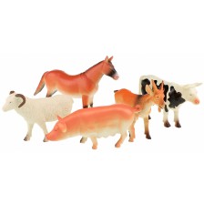 Комплект фигурки Toi Toys Animal World - Deluxe, Домаши животни, 5 броя