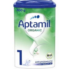Мляко за кърмачета Aptamil - Organic 1, 0-6 месеца, опаковка 800 g -1