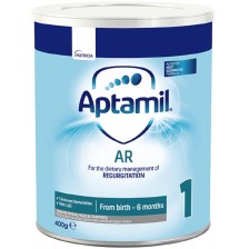 Мляко за кърмачета Aptamil - AR 1, против повръщане, 0-6м, опаковка 400 g -1