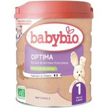 Адаптирано мляко Babybio - Optima 1, 800 g