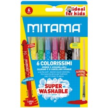 Акварелни пастели Mitama - Soft Maxi, измиващи се, 6 цвята