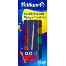 Акварелни бои Pelikan - 12 цвята, с четка -1