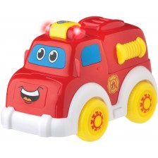 Активна играчка Playgro + Learn - Пожарна кола, със светлини и звуци