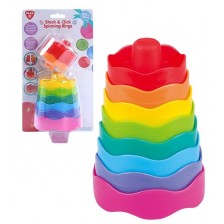 Детска играчка PlayGo - Цветна пирамида Stack and Click -1